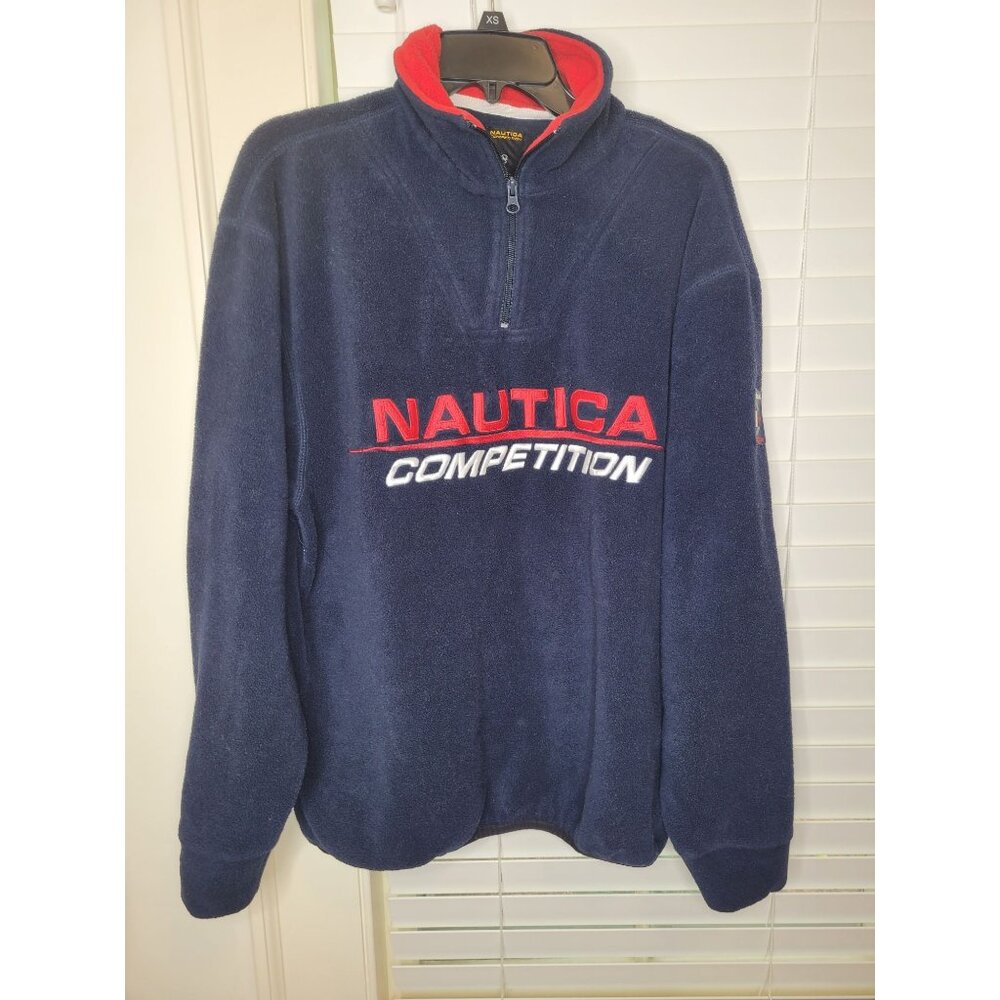 Nautica Competition Navy Fleece Pullover Sweatshirt M